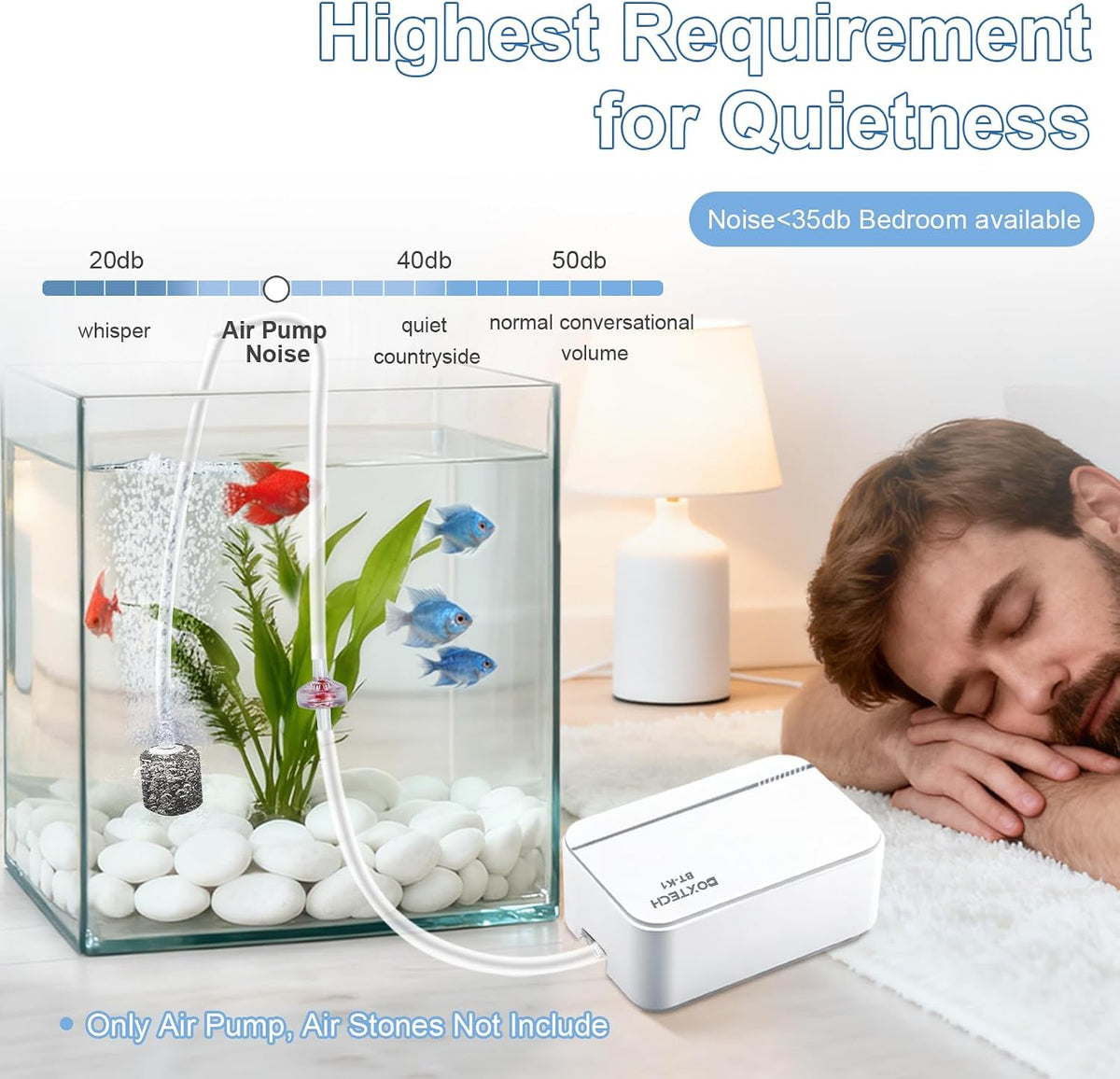Boxtec Aquarium Ultra-Quiet Air Pump 8w - white - image 2