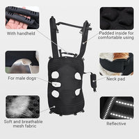 Dog Lift Harness Backpack Carrier for Large Dogs, Full Body Sling with Handle, Dog Harness for Joint Injuries, Arthritis, Ideal for Stairs, Elderly Dogs (Blue XXX-Large 66-83 LBS)