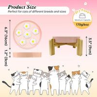 Ceramic Slow Feeder Cat Bowl, 6.3" Whisker Friendly Anti-Vomit - White + Stand - image 2