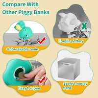 H&W Dinosaur Money Bank with Big Head - Mint Green - image 4