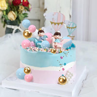 32 PCS Colorful Ball Shaped Cake Topper Pearl Balls Cupcake Cake - Gold Pink Blue - image 4