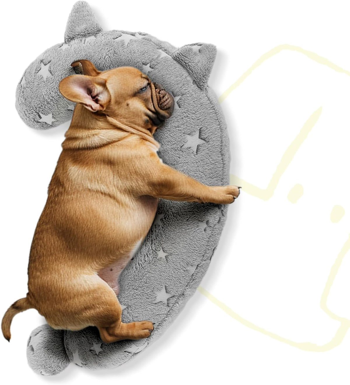 Dog Calming Pillow, Glow in The Dark Dog Put Head on - Large / Gray
