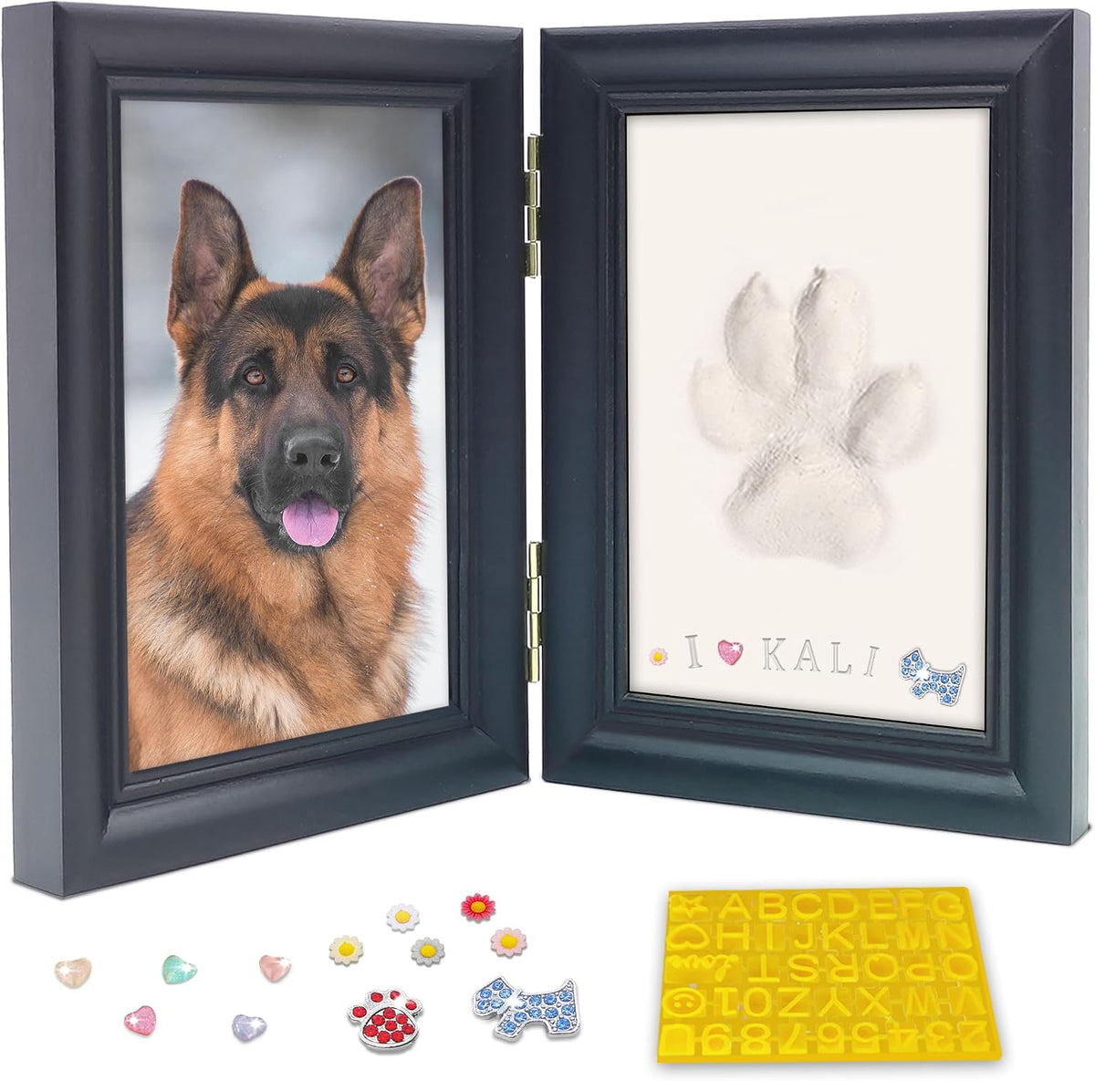 MYPAWLETS Clay Paw Print Kit for Dog Cat - Medium-Large Black