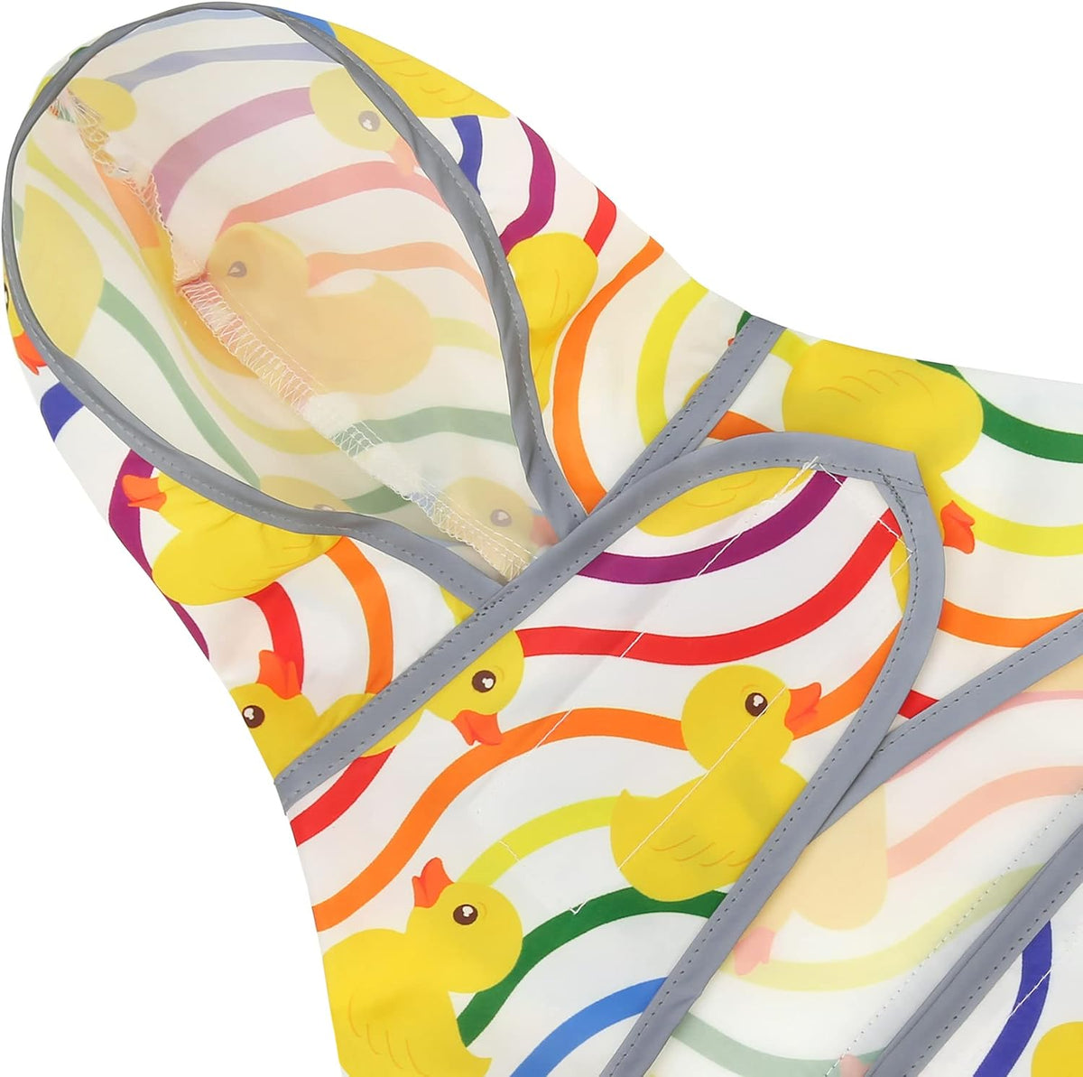Dog Raincoat, Waterproof Dog Rain Jacket with Hood - Rainbow Ducks / Large - image 4