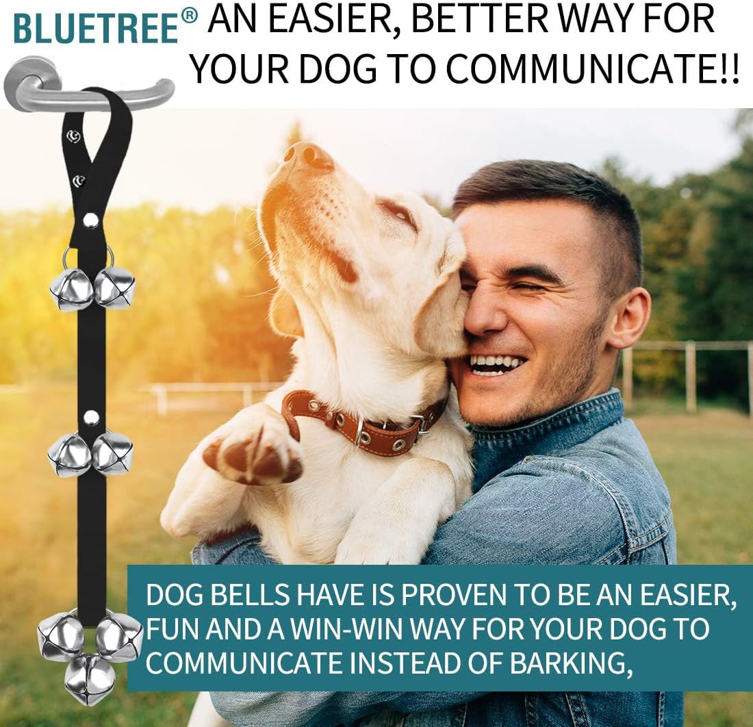 BLUETREE Dog Doorbells Premium Quality Training Potty Great Dog Bells - 10-Black+Light Grey - image 3