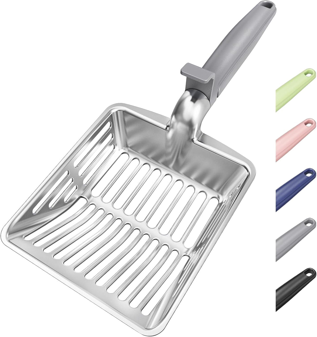 Large Metal Cat Litter Scoop w/ Deep Shovel - Grey