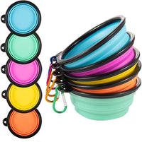Collapsible Dog Bowls, Travel Dog Cat Water Bowl Portable Foldable Food Dishes with Carabiner Clip