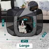 FurHaven Soft-Sided Dog & Cat Playpen - Gray / Large - image 3