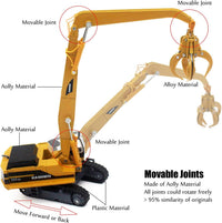 Tipmant 1:87 scale yellow die-cast alloy excavator toy truck with rotating arm - view 5