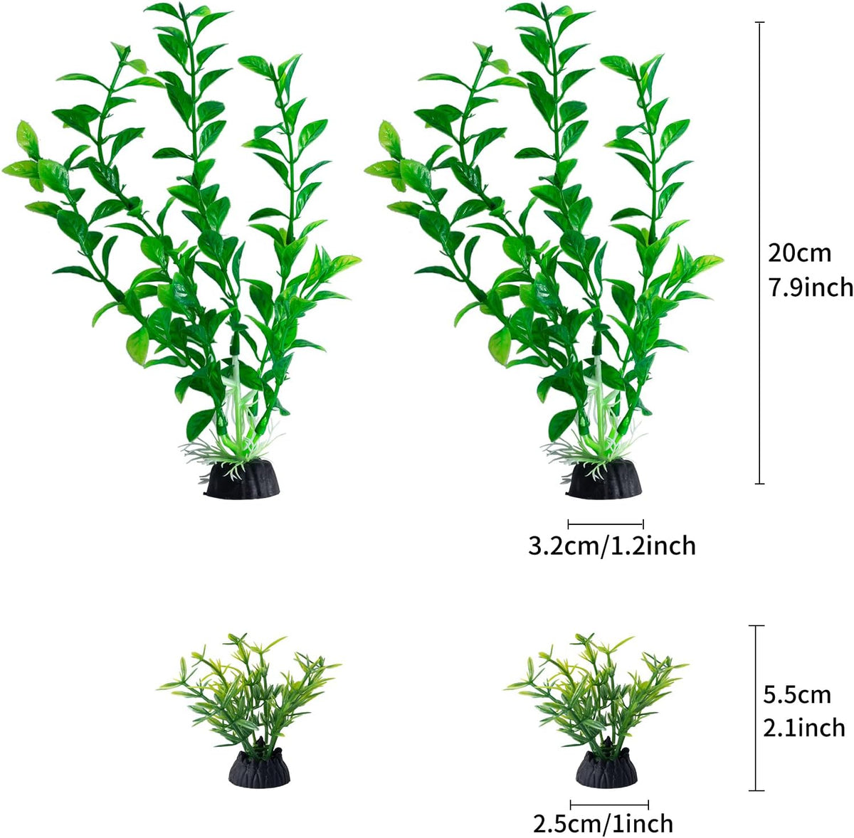 COMSUN 10 Pack Artificial Aquarium Plants - Red / 25 - image 2