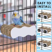 KATUMO Bird Perch Conure Cage Stand Parakeet Shredder Foraging Toys - Cloud - image 3