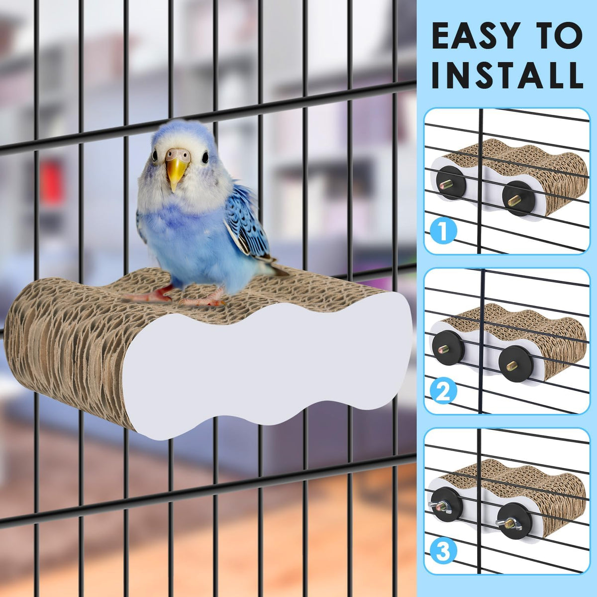KATUMO Bird Perch Conure Cage Stand Parakeet Shredder Foraging Toys - Cloud - image 3