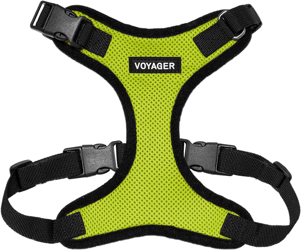 Voyager Step-in Lock Dog Harness, Pink - Harness (Lime Green/Black Trim) / L (Chest: 20 - 25")