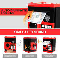 Pup Go ATM Piggy Bank for Kids, Password Electronic Kids Safe - Red - image 2