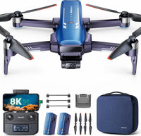 V11PRO Drone with 8K Camera for Adults, 3-Axis Gimbal & EIS - Blue