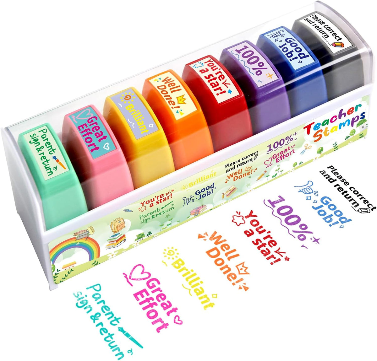 Fancy Land Teacher Stamps for Classroom Grading Stamp Set Self-Inking - image 2