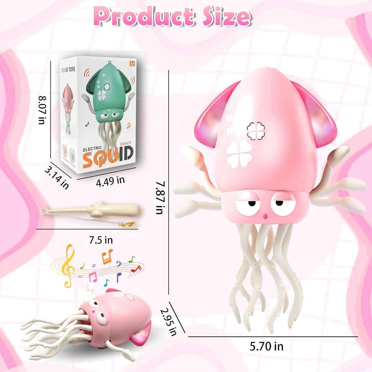 Pbooo Crawling Crab Baby Toy - Light Pink Octopus - image 2