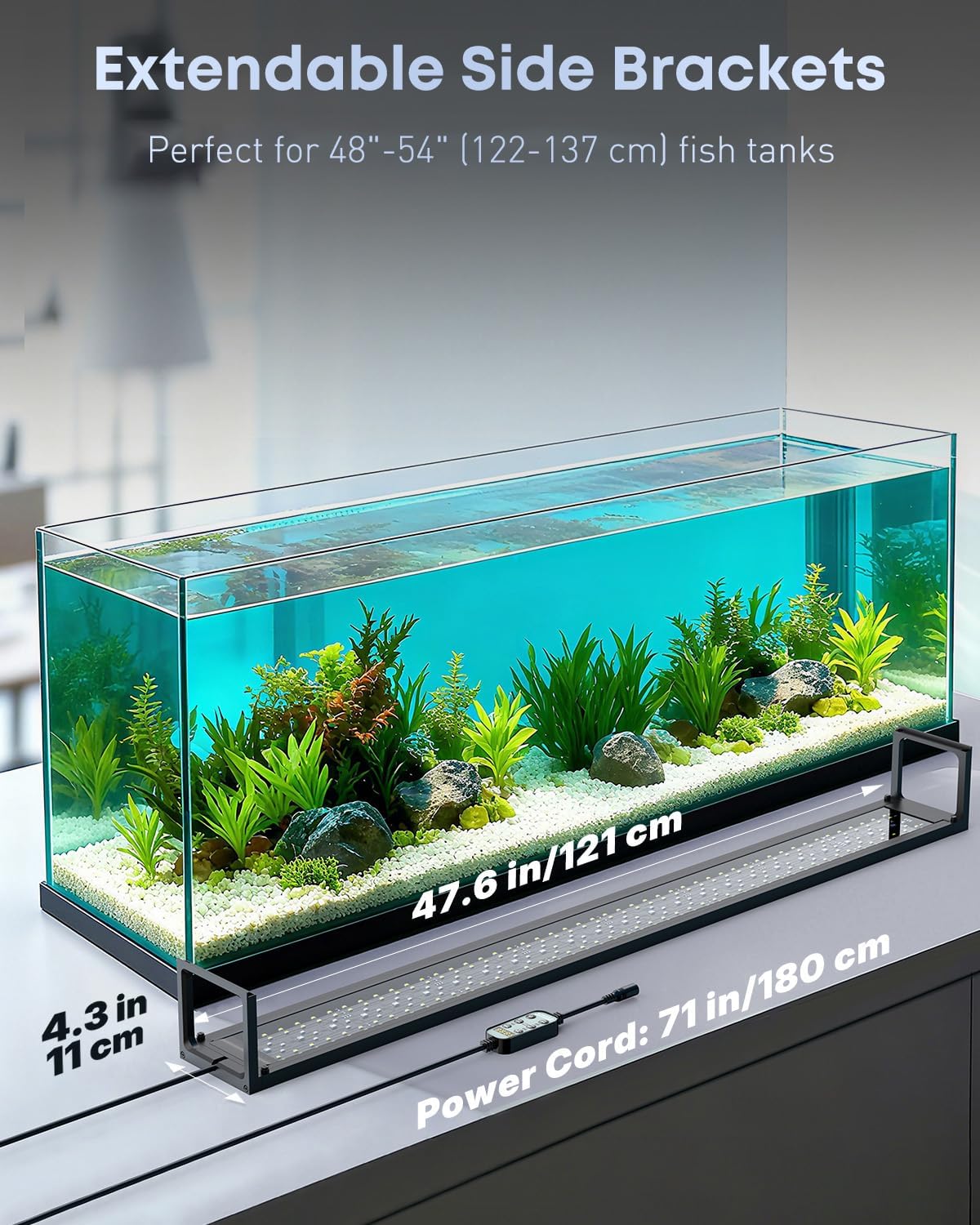 Pawfly Aquarium Light for Plants, 42 W Bluetooth Fish Tank Light - App control / 48" to 54" - image 2