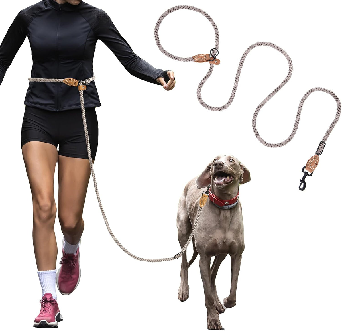 Mile High Life Hands Free Dog Leash - Camel / 8FT Hands Free