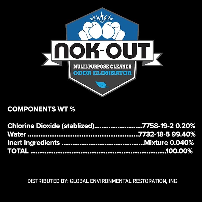 NOK OUT Odor Remover, Pet Deodorizer and Cleaning Spray, Made in the USA, 16 Fluid Ounce Spray, 2-Pack