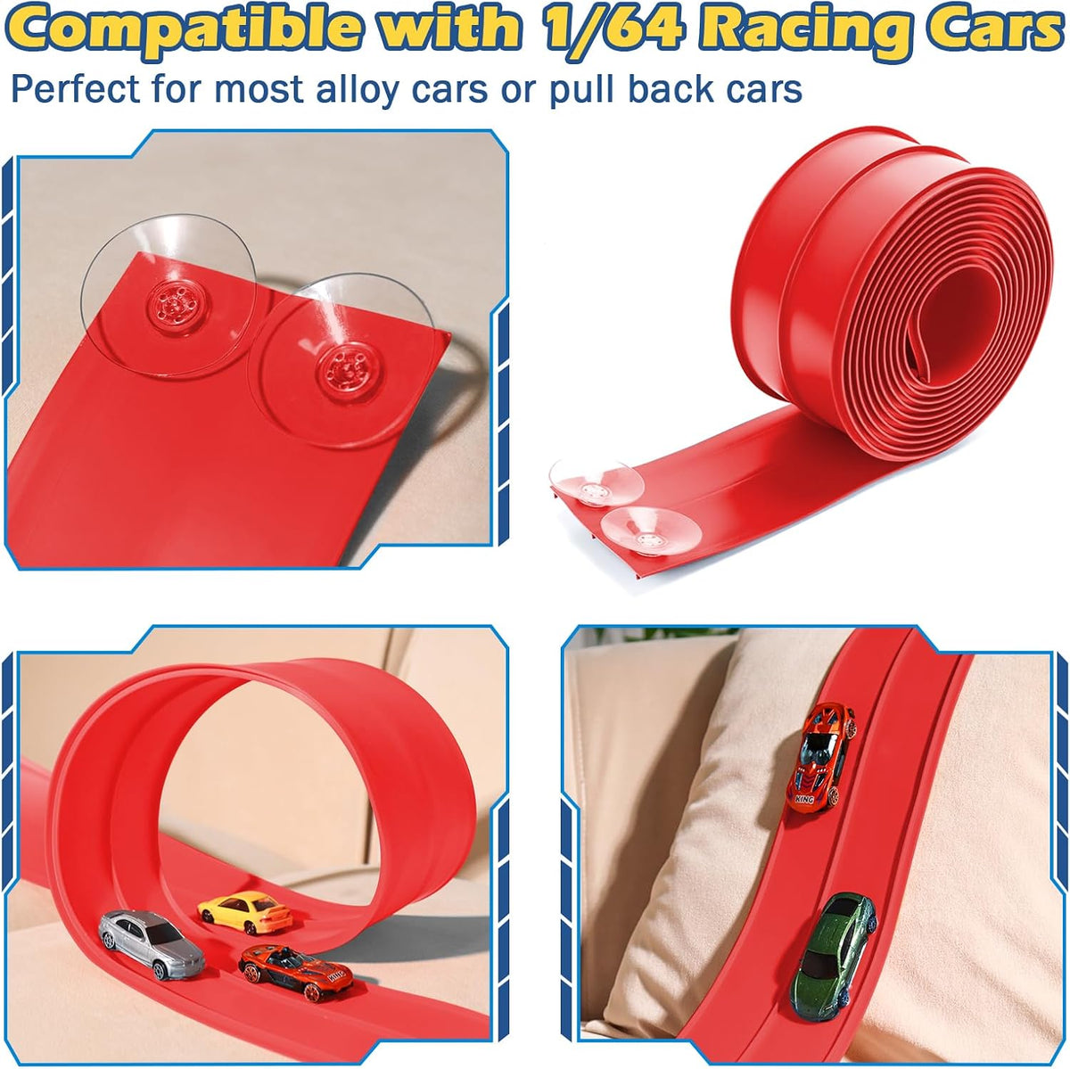 Flex Tracks 15 Ft Starter Set Flexible Race Track for Kids 3+ - Red - image 2