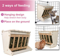 Pet Wooden Hay Feeder for Rabbits, Guinea Pigs, and Chinchillas – Essentials for Small Pets - image 2
