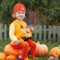 Ausejopeac orange pumpkin knitted beanie hat for babies and toddlers - view 4