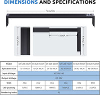24/7 LED Aquarium Light for 30-36 Inch Fish Tank, Auto On Off with Timer, 9 Colors, Adjustable Brightness, Daylight Moonlight Mode, Full Spectrum Fish Tank Light for Plants, 56W