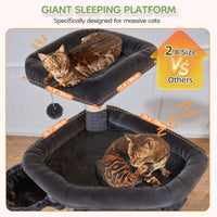 Taoqimiao 32.2in Cat Tree with Toy - Smoky Gray / 79 inch - image 4
