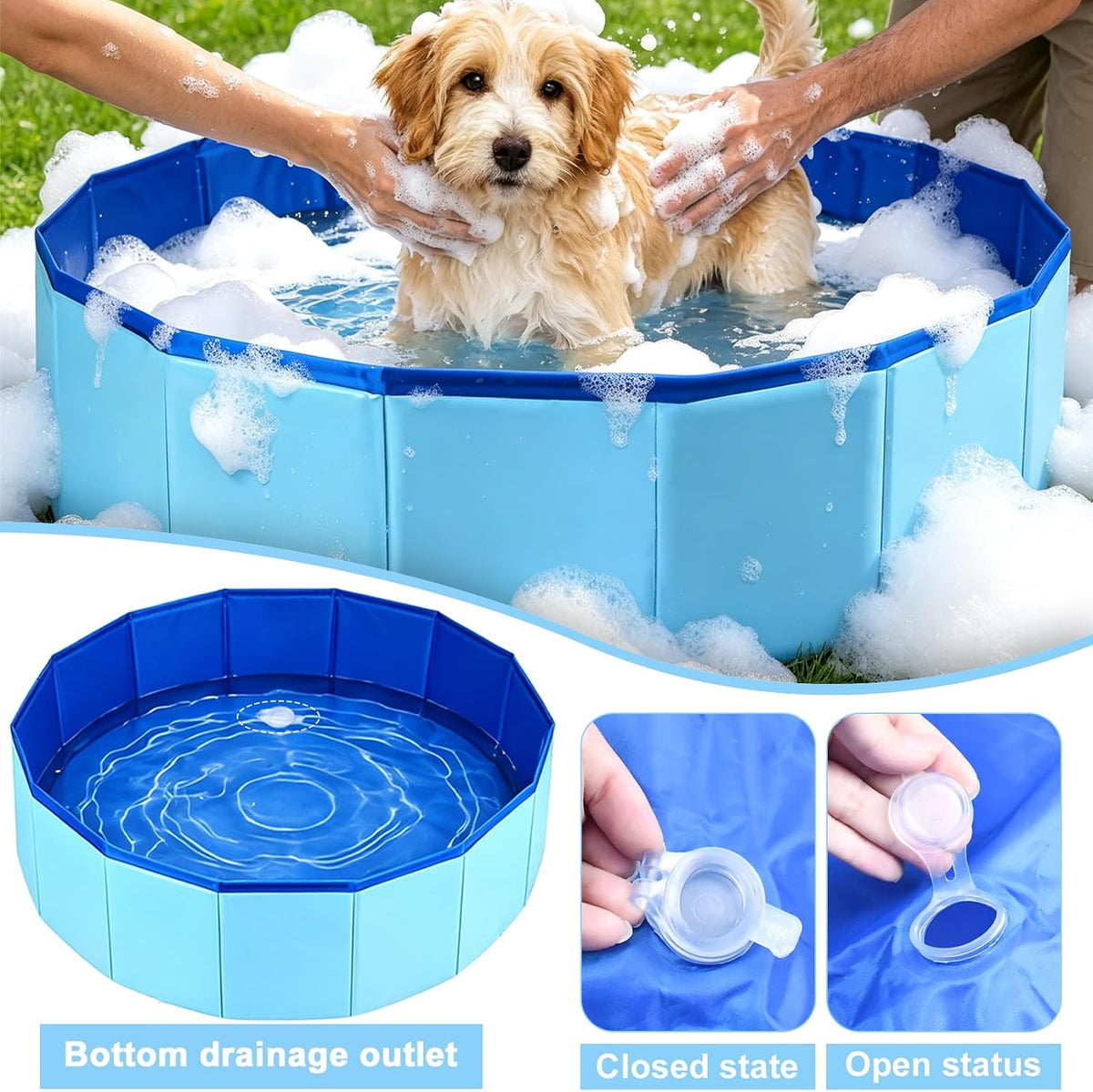 Enenes Foldable Dog Pool 24 x 8 Inch - Blue, 24"x8" - image 3