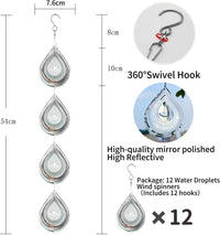 Water Droplets Bird Scare Discs Set-Highly Reflective Double-Sided - Water droplet shape - image 2