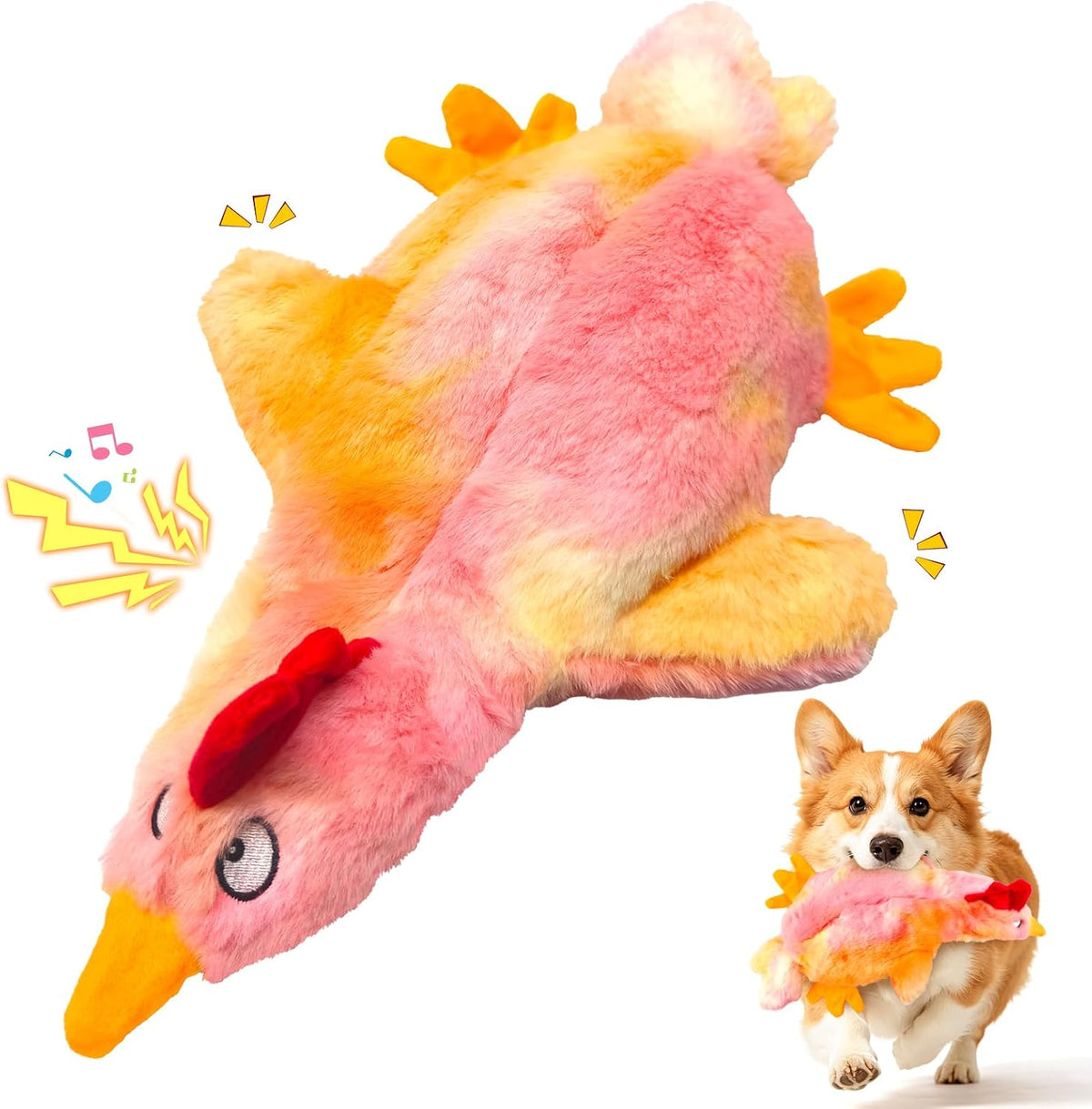 Fuufome Squeaky Dog Toys for Indoor Play with Small - Pink