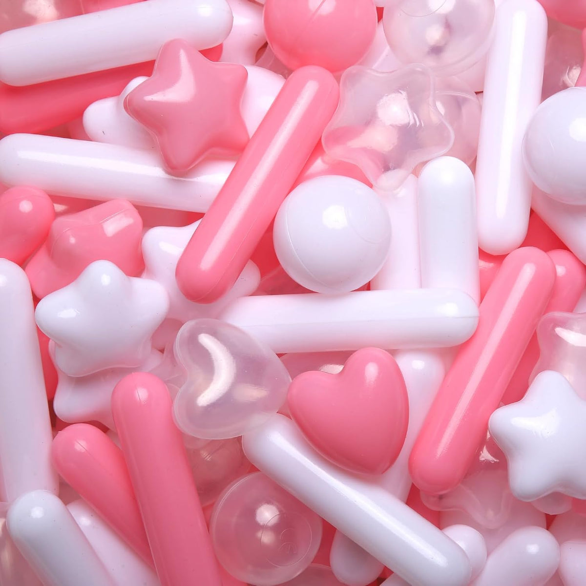 STARBOLO Ball Pit Balls for Kids -Pack of 150 200 500 Colorful Ball - Pink White Clear / 500