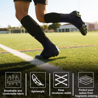 Football Spats Cleat Covers, Youth Boys, Keeps Dirt - Black / Medium - image 2