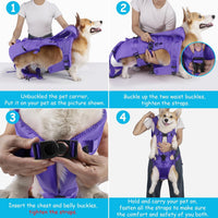 Pet Front Dog Carrier Backpacks, Adjustable Pet Backpack - Purple / Medium - image 4