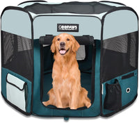 JESPET 61" Pet Dog Playpens - Teal Blue / 61x61x30 Inch (Pack of 1)