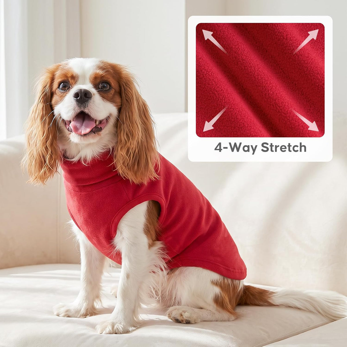 KYEESE 2Pack Dog Sweater for Small Dogs Soft Pet Coats Fleece - Red Plaid / Large (12-18lbs) - image 4