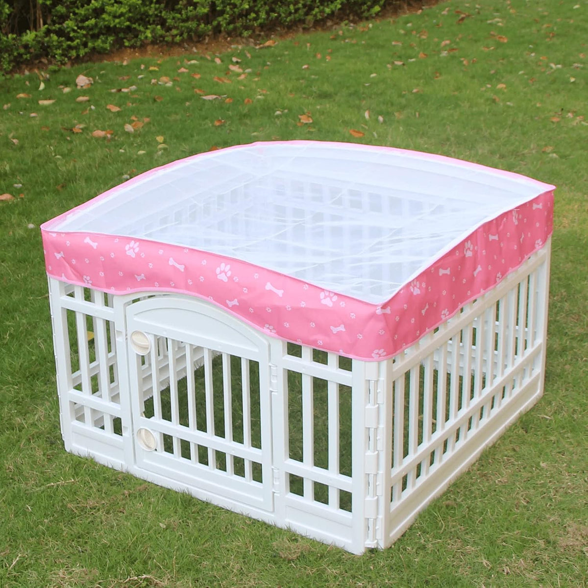 Dog Playpen Mesh Top Cover for 36" Inch Pet Playpen with 4 Panels - Pink - image 4