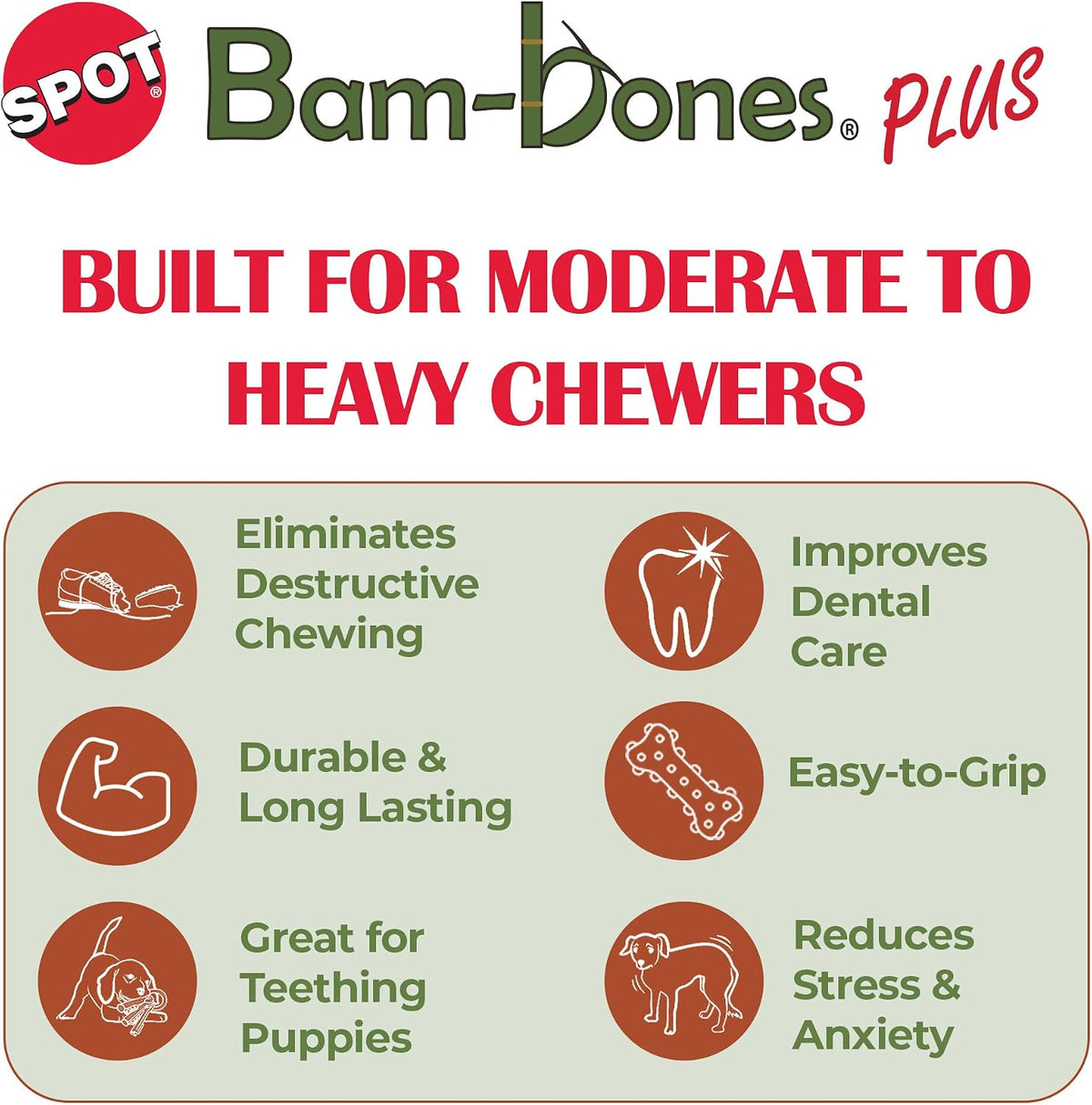 SPOT Bam-Bones Plus T-Bone Dog Chew - Beef / Small - image 3