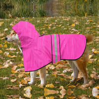 Waterproof Dog Raincoat, Adjustable Pet Rain Coats - Pink / Medium - image 2