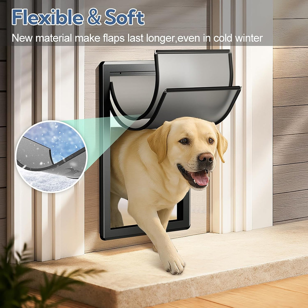 [Parab House] Full Seal-Flaps XL Dog Door for Doors - Black / X-Large - image 2