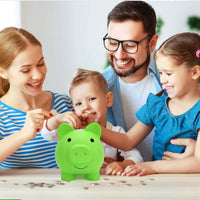 XDRELEC Piggy Bank for Kids Unbreakable Plastic Money Bank Dark Blue – Fun for Kids & Family - Green / Large - image 3