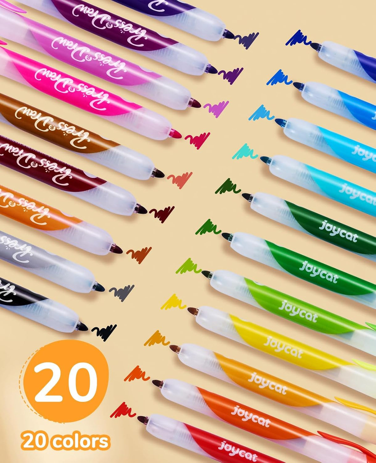 JoyCat 20-Color Washable Markers for Kids - 20 Count - image 3