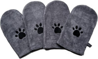 Penny & Niko Microfiber Pet Towel Mitts - Standard - 4 pack / Gray
