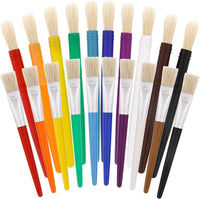 U.S. Art Supply 10-Piece Thick Paint Brush Set - Assorted Hog Bristle