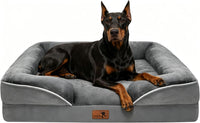 Spotted Play Orthopedic Dog Bed with Sides - Grey / 48.0"L x 35.0"W x 8.0"Th