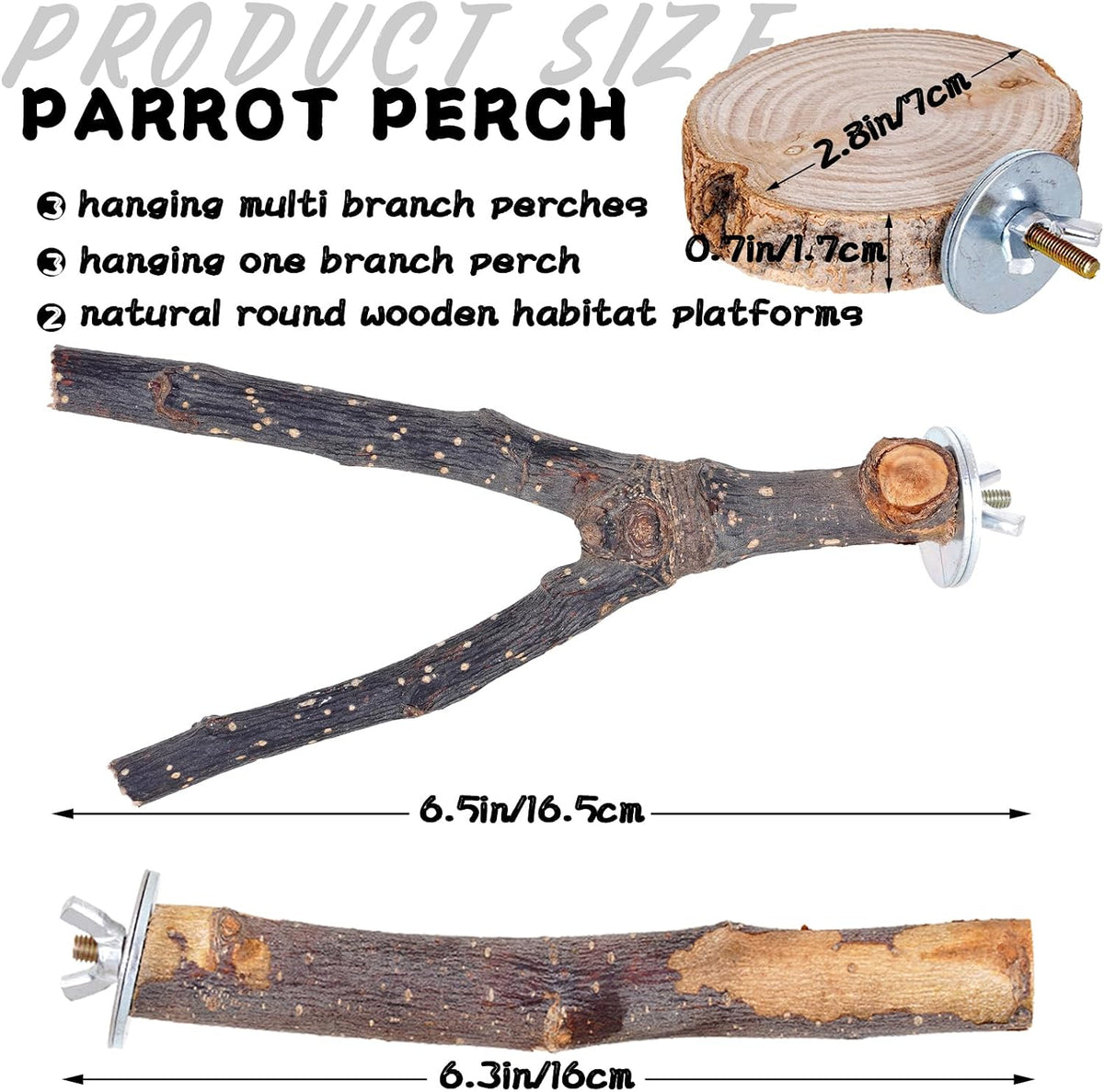 8 Pieces Bird Perch Natural Wooden Parrot Perch Stand Fork Toys - image 2