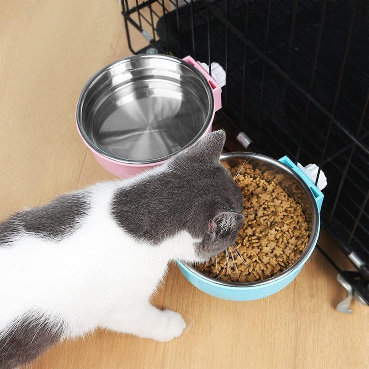 Stainless Steel Removable Pet Food Bowl - (Round) Dark Blue/Grey / 2 - image 4