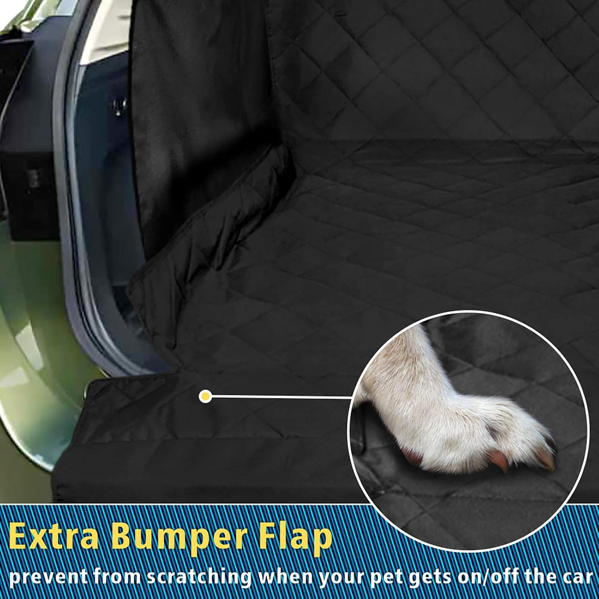 SUV Cargo Liner for Dogs, Trunk Cover with Bumper Flap Protector - Black with Pockets / Large / Full-Size Series - image 3