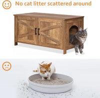 31.5" L Cat Litter Box Enclosure with Barn Door - 39.4"L / Rustic Walnut - image 3